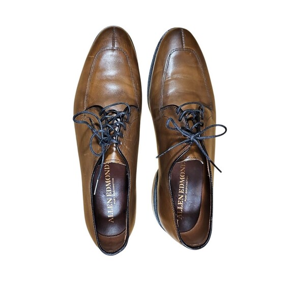 Allen Edmond Port Washington Brown Leather Split Toe Derby Shoe 9.5